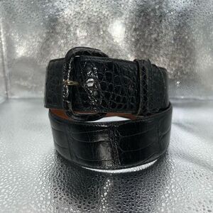 Vintage Torino Wide American Alligator Belt Women’s Size Medium Black USA Made